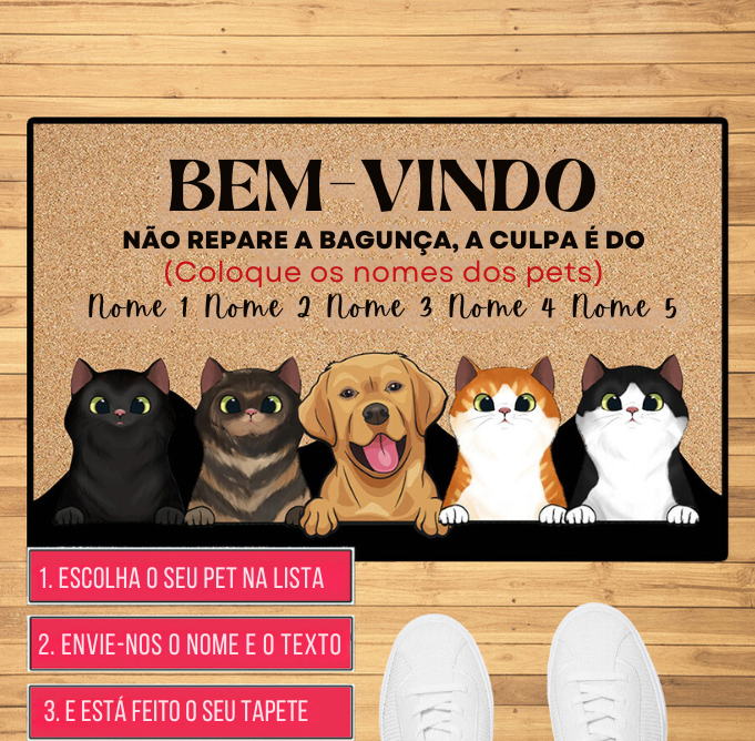 Capacho Bem-Vindo Personalizado Pet